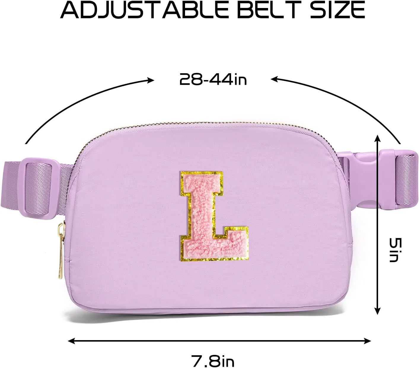 Gitus Initial Belt Bag Fanny Pack Crossbody Bag for Girls Birthday Gifts Age 8-10 Teen Girl Gifts Trend Stuff Personalized Letter Gifts for Daughter Sister (Lavender-L)