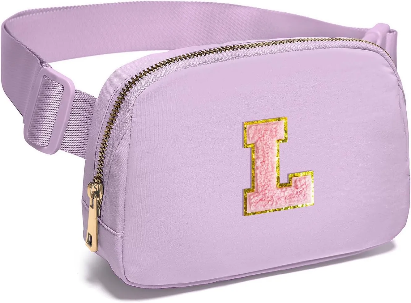 Gitus Initial Belt Bag Fanny Pack Crossbody Bag for Girls Birthday Gifts Age 8-10 Teen Girl Gifts Trend Stuff Personalized Letter Gifts for Daughter Sister (Lavender-L)