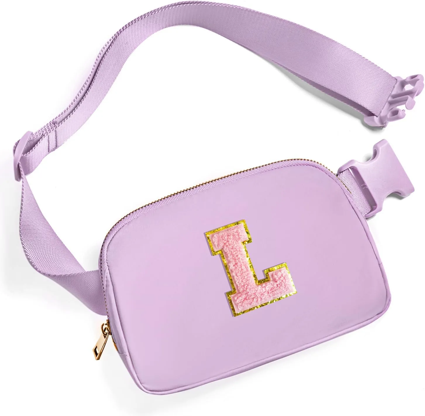 Gitus Initial Belt Bag Fanny Pack Crossbody Bag for Girls Birthday Gifts Age 8-10 Teen Girl Gifts Trend Stuff Personalized Letter Gifts for Daughter Sister (Lavender-L)