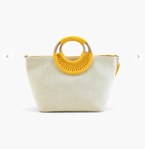 Golden Citrus Embroidered Tote