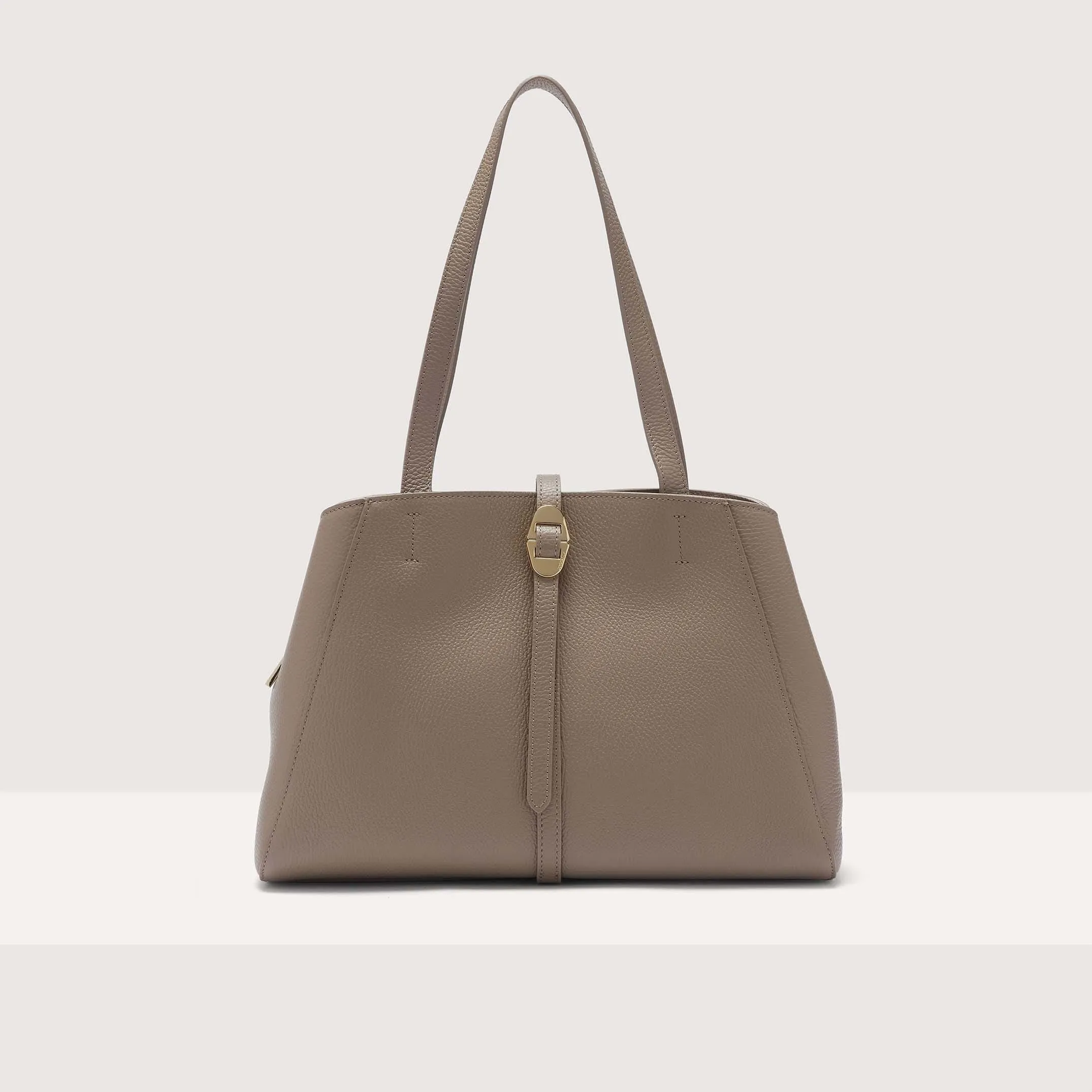 Grained Leather Tote Bag Chara Large