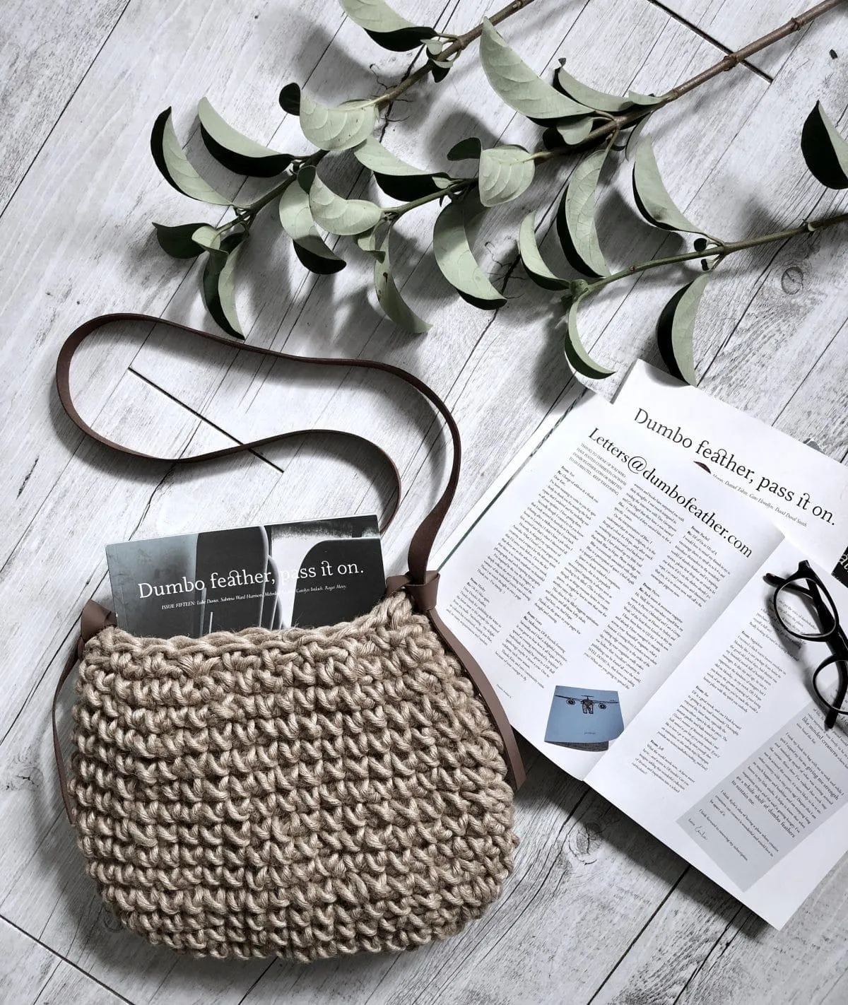 Handmade Natural Fibre Vegan Minimalist Crossbody Handbag