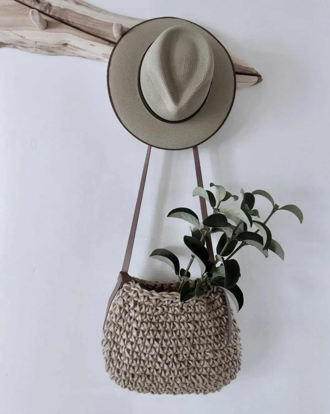 Handmade Natural Fibre Vegan Minimalist Crossbody Handbag