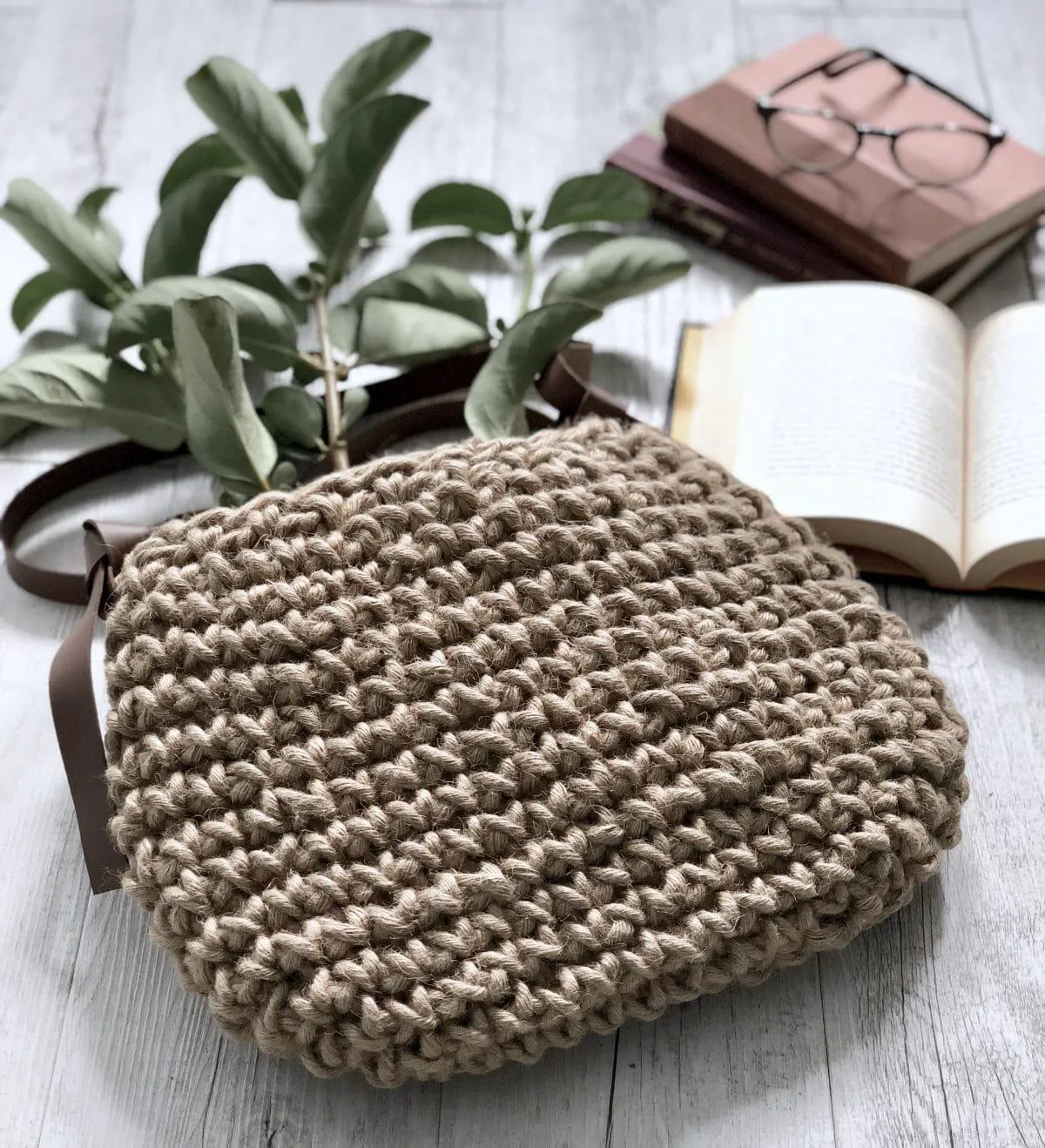 Handmade Natural Fibre Vegan Minimalist Crossbody Handbag