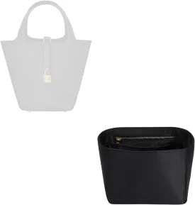 Hermes ZTUJO Picotin 18 Organizer - Luxury Purse Insert, Silky Smooth Fits Bags (Black)