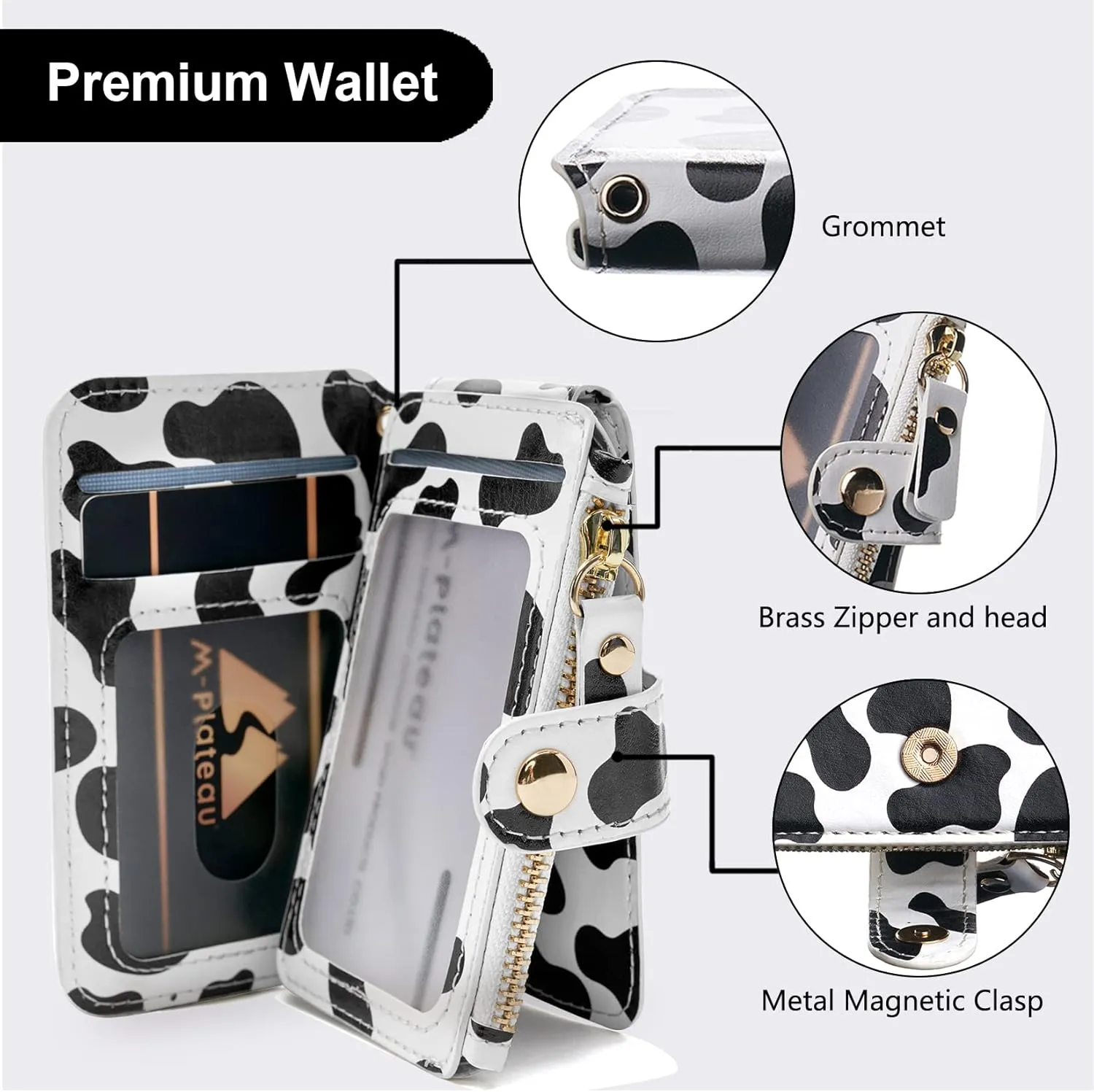 Keychain wallet, Rfid Blocking Credit Card Holder Leather, Zipper Card Case for Women