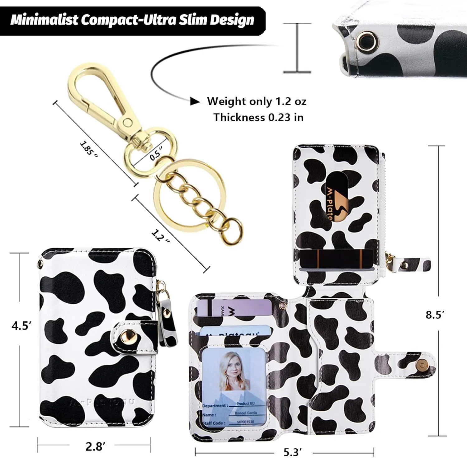 Keychain wallet, Rfid Blocking Credit Card Holder Leather, Zipper Card Case for Women
