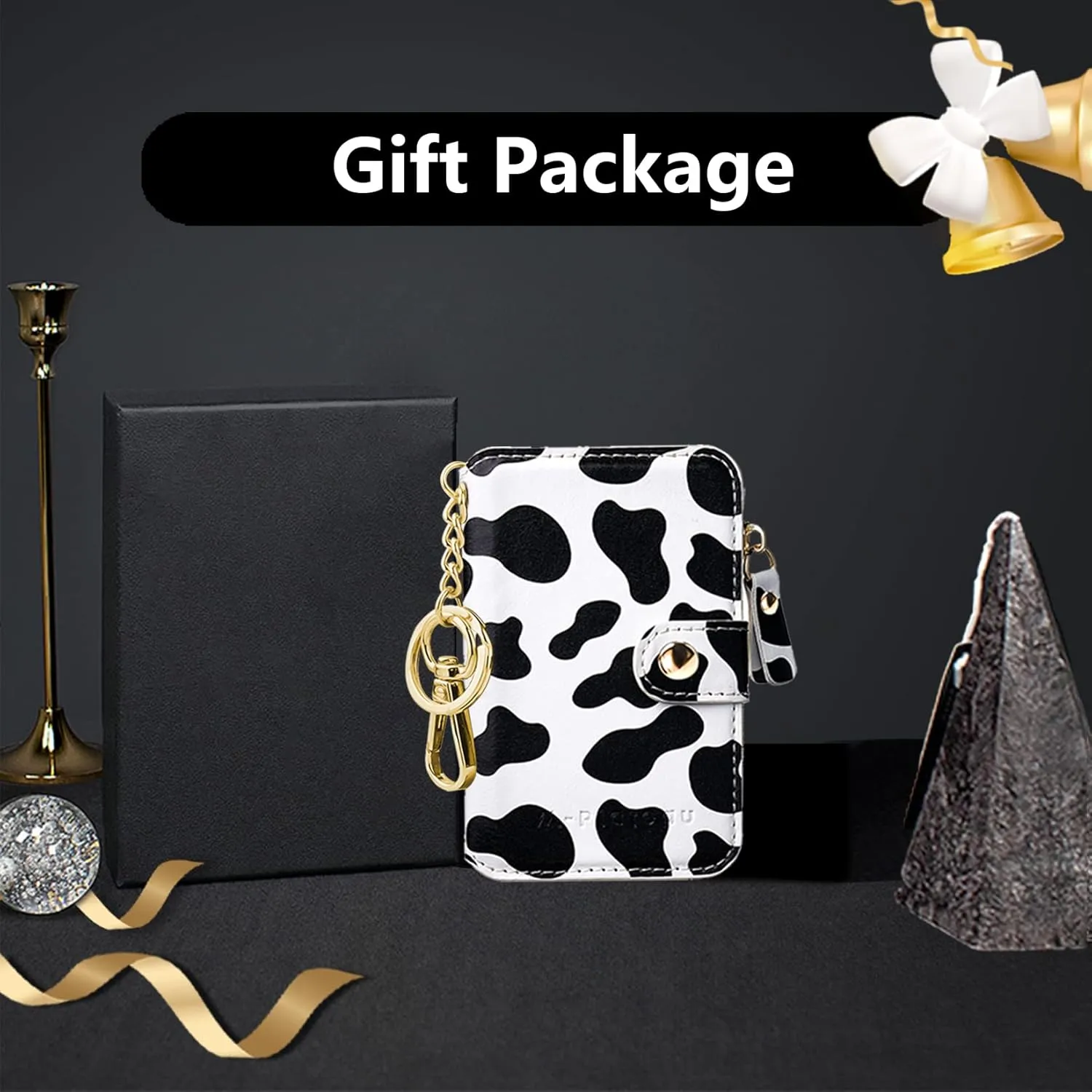 Keychain wallet, Rfid Blocking Credit Card Holder Leather, Zipper Card Case for Women