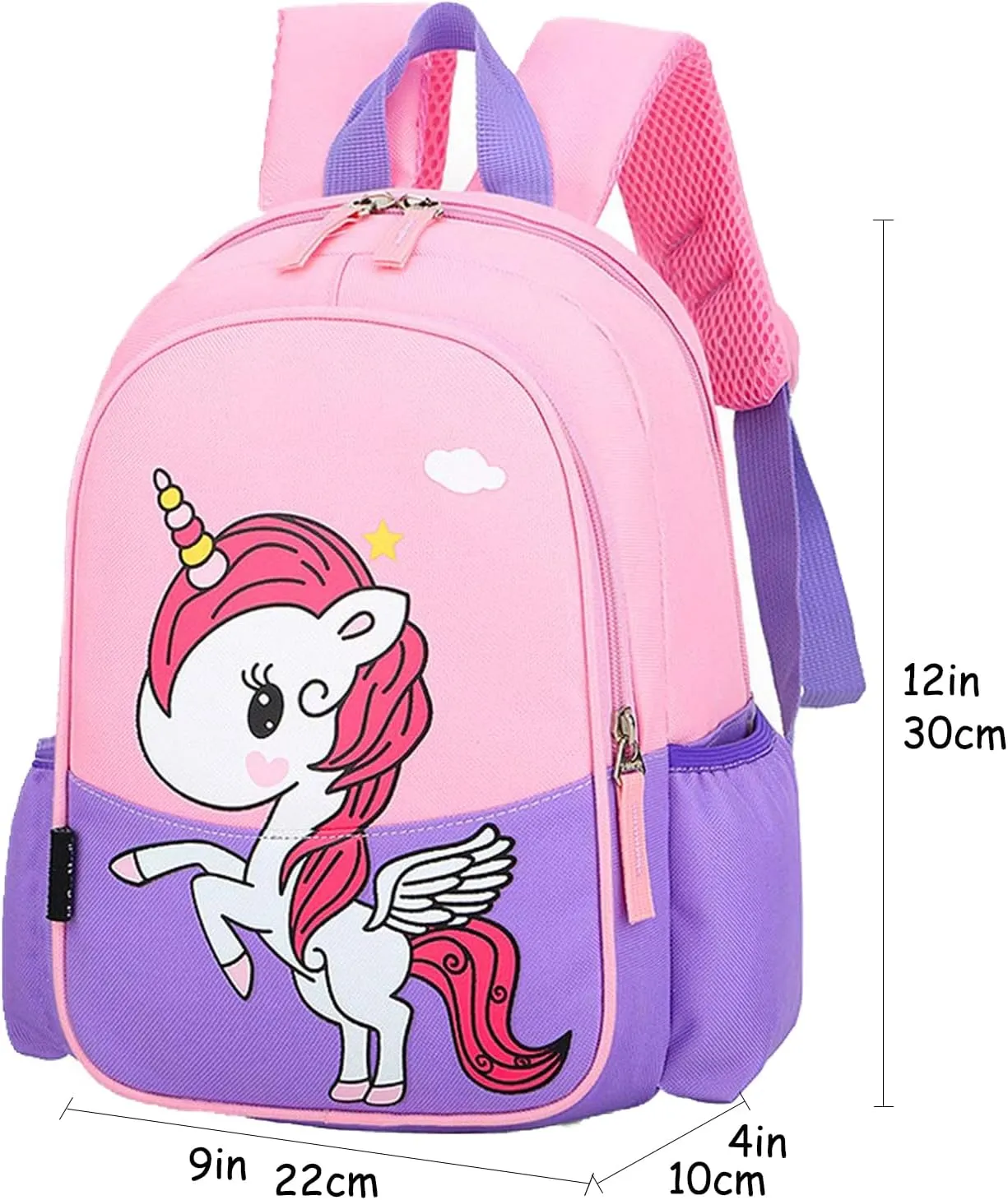 Kids Toddler Preschool Travel Backpack Cute Cartoon Daypack (Unicorn Pink and Purple)