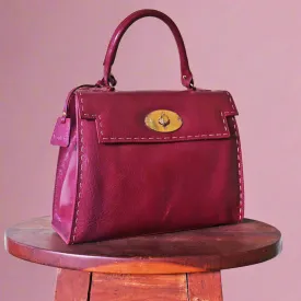 Leather Handbag - The Luxury Tote - Maroon