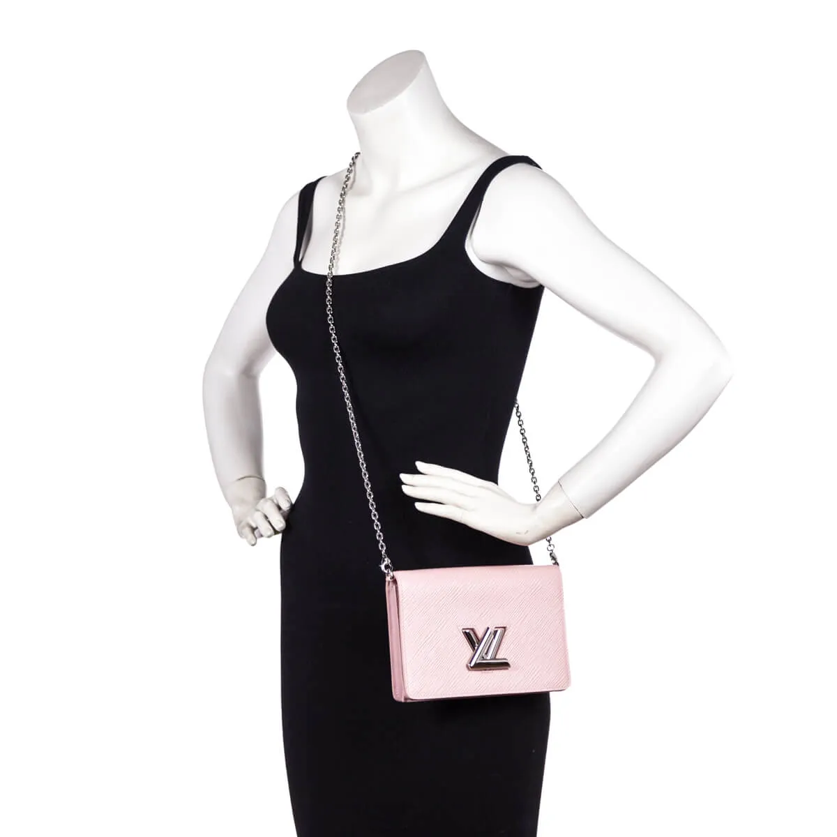 Louis Vuitton Rose Ballerine Epi Twist Belt Chain Wallet