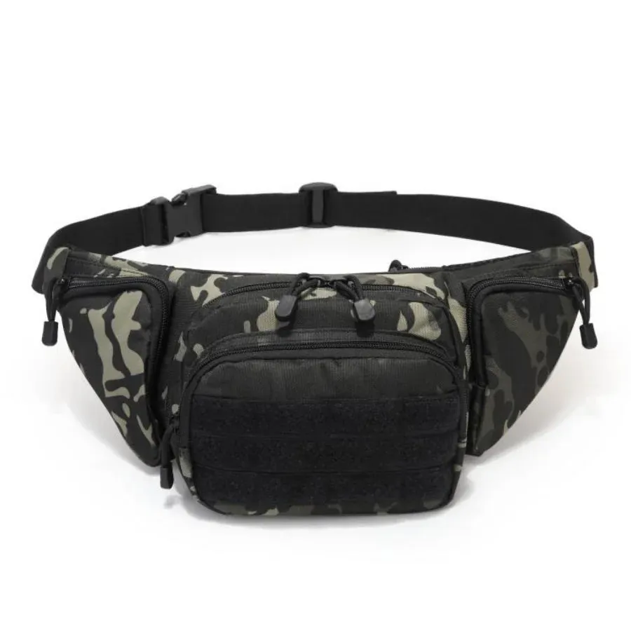 Military Tactical Waist Gun Bag Belt Bumbag Waterproof Nylon Molle EDC Fanny Phone Pouch for Hunting Climbing Camping