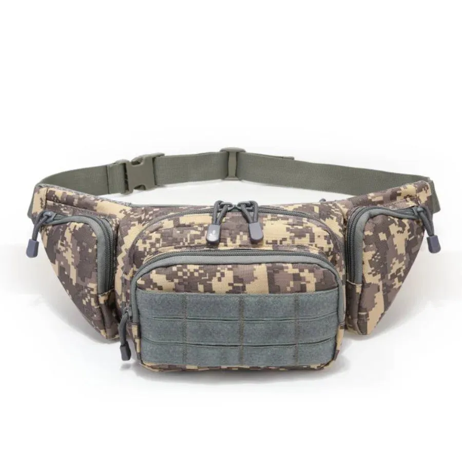 Military Tactical Waist Gun Bag Belt Bumbag Waterproof Nylon Molle EDC Fanny Phone Pouch for Hunting Climbing Camping