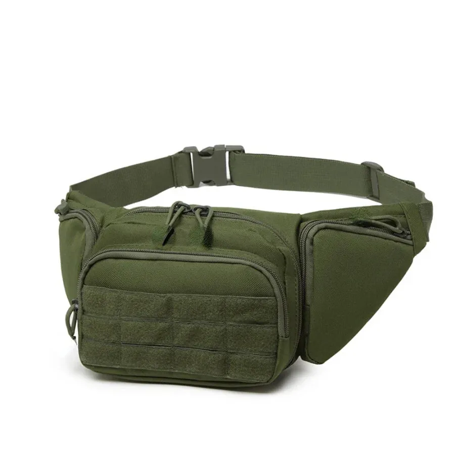 Military Tactical Waist Gun Bag Belt Bumbag Waterproof Nylon Molle EDC Fanny Phone Pouch for Hunting Climbing Camping