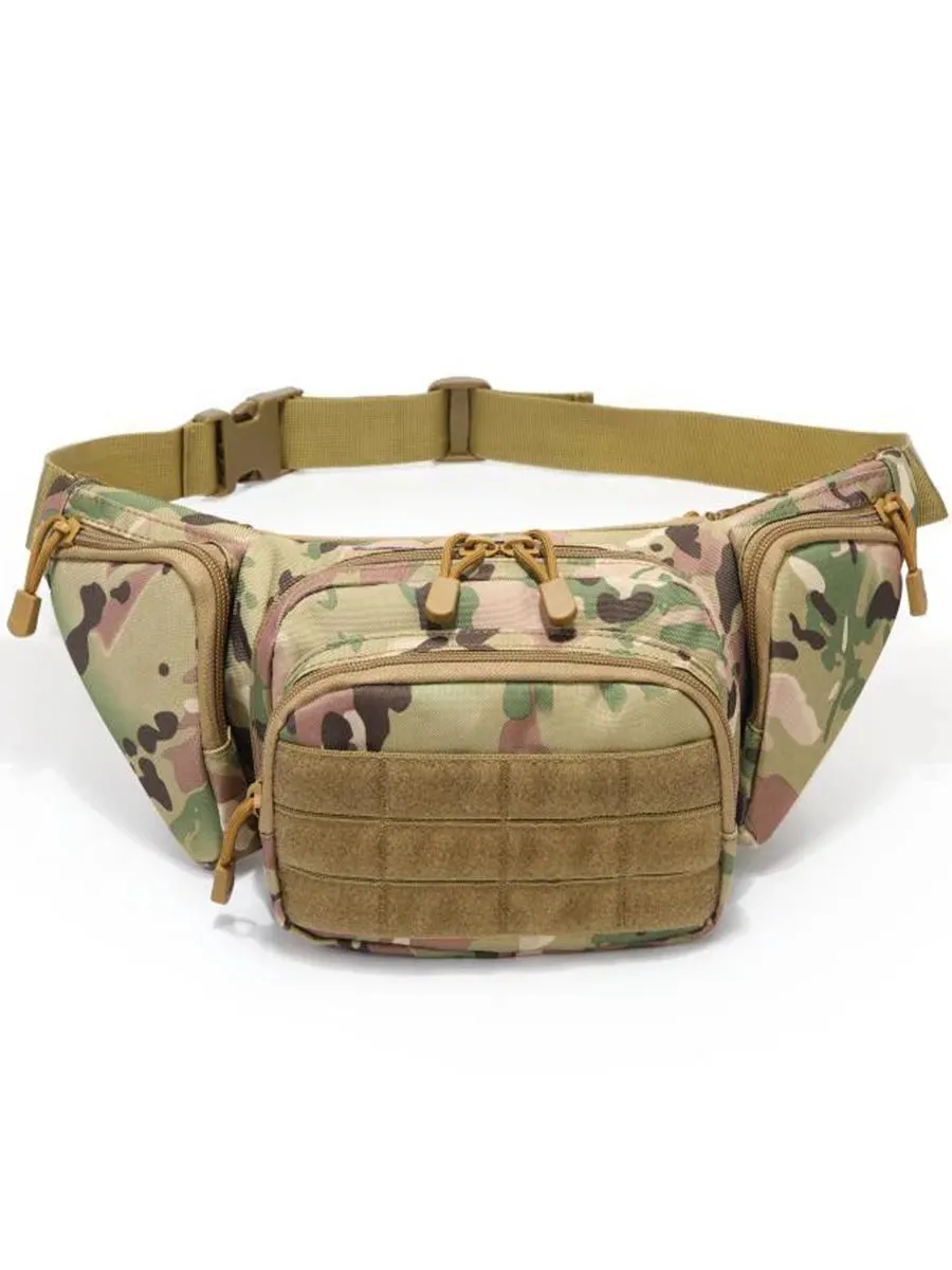 Military Tactical Waist Gun Bag Belt Bumbag Waterproof Nylon Molle EDC Fanny Phone Pouch for Hunting Climbing Camping