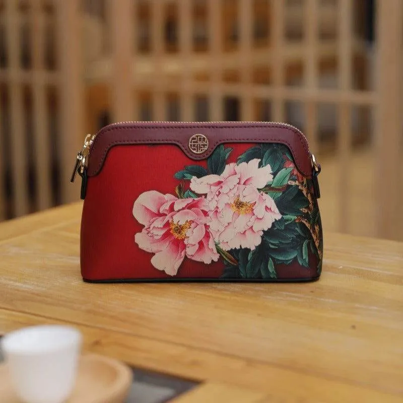 Mulberry Silk Handcrafted Flower Clutch Bag Women Wallet Eveing Purse