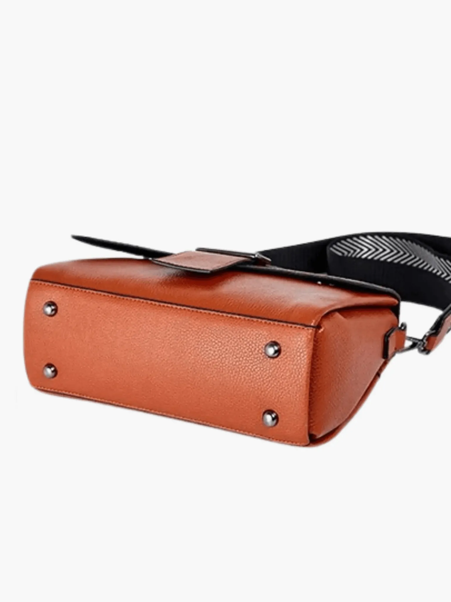 Natalia | Croc-Embossed Satchel with Patterned Strap