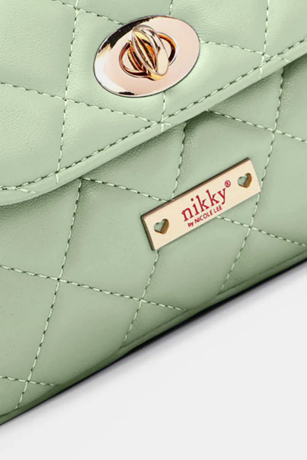 Nicole Lee USA Vegan Leather Quilted Fanny Pack or Crossbody Option, Sage or Yellow Purse