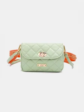 Nicole Lee USA Vegan Leather Quilted Fanny Pack or Crossbody Option, Sage or Yellow Purse
