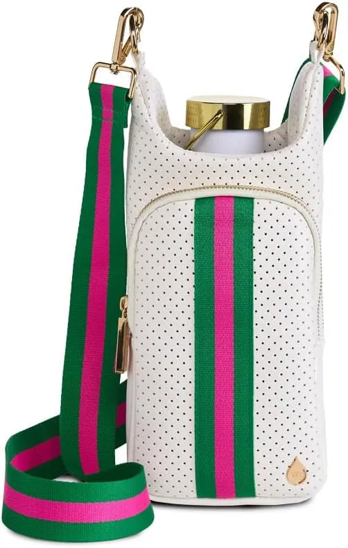 Original HydroBag Collection | Large Water Bottle Holder with Strap & Zipper Slot for Handle | Crossbody Tumbler Carrier Bag with Pockets