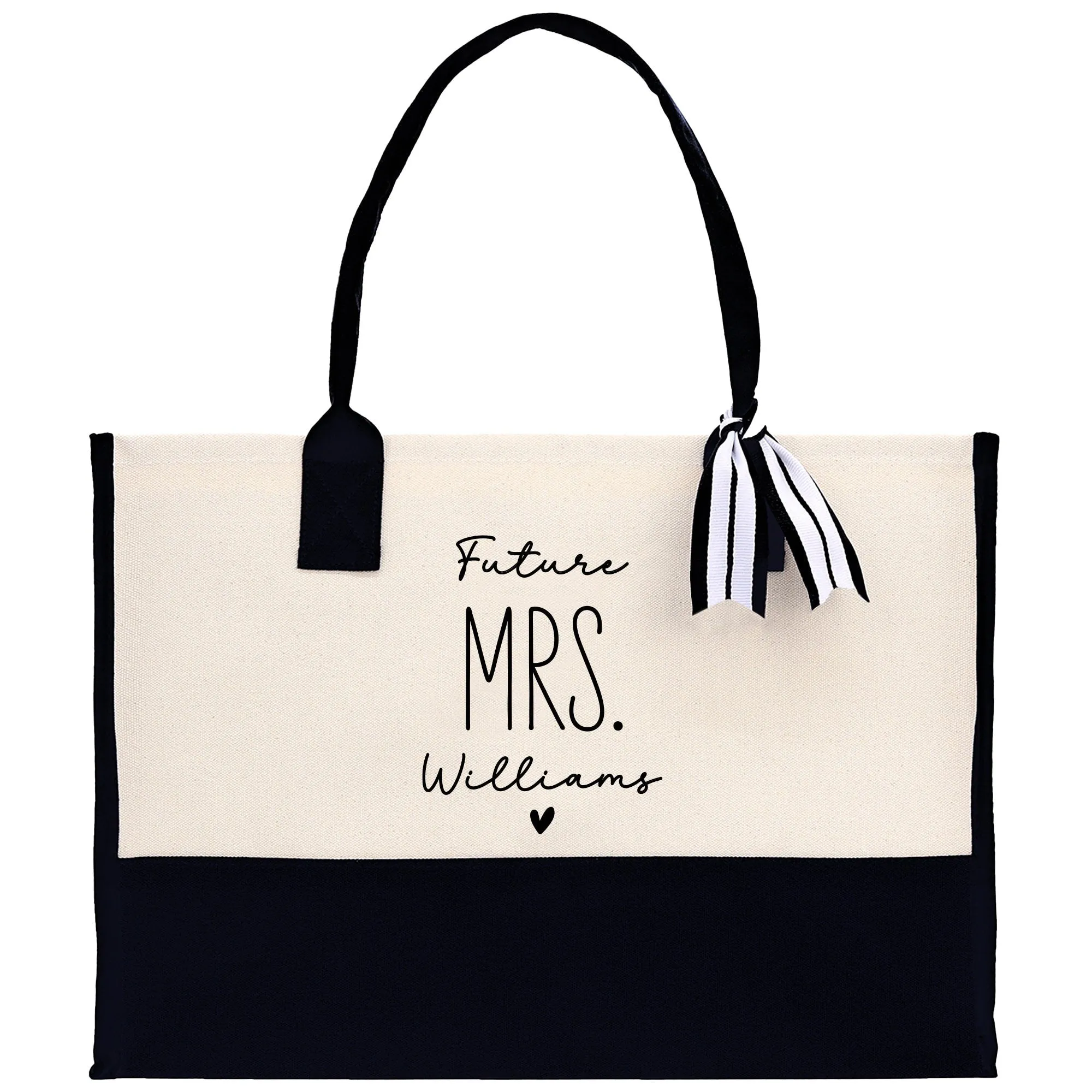Personalized Future Mrs Cotton Canvas Tote Bag Custom Engagement Gift for Her Birde To Be Gift Tote Bag Newly Engaged Tote Bag (FMTG1001)