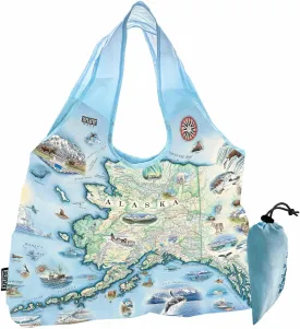 Pouch Tote with Handles  Reusable Grocery Shopping Bag, Foldable & Washable Nylon, Heavy-Duty & Compact,