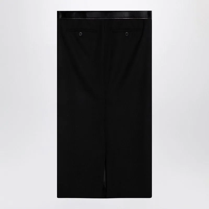 PRADA Wool Midi Skirt with Adjustable Belt