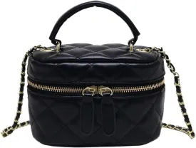 QWINEE Women's Silver Top Handle Crossbody Bag Small Crocodile Embossed Satchel Bag Mini Bucket Handbag
