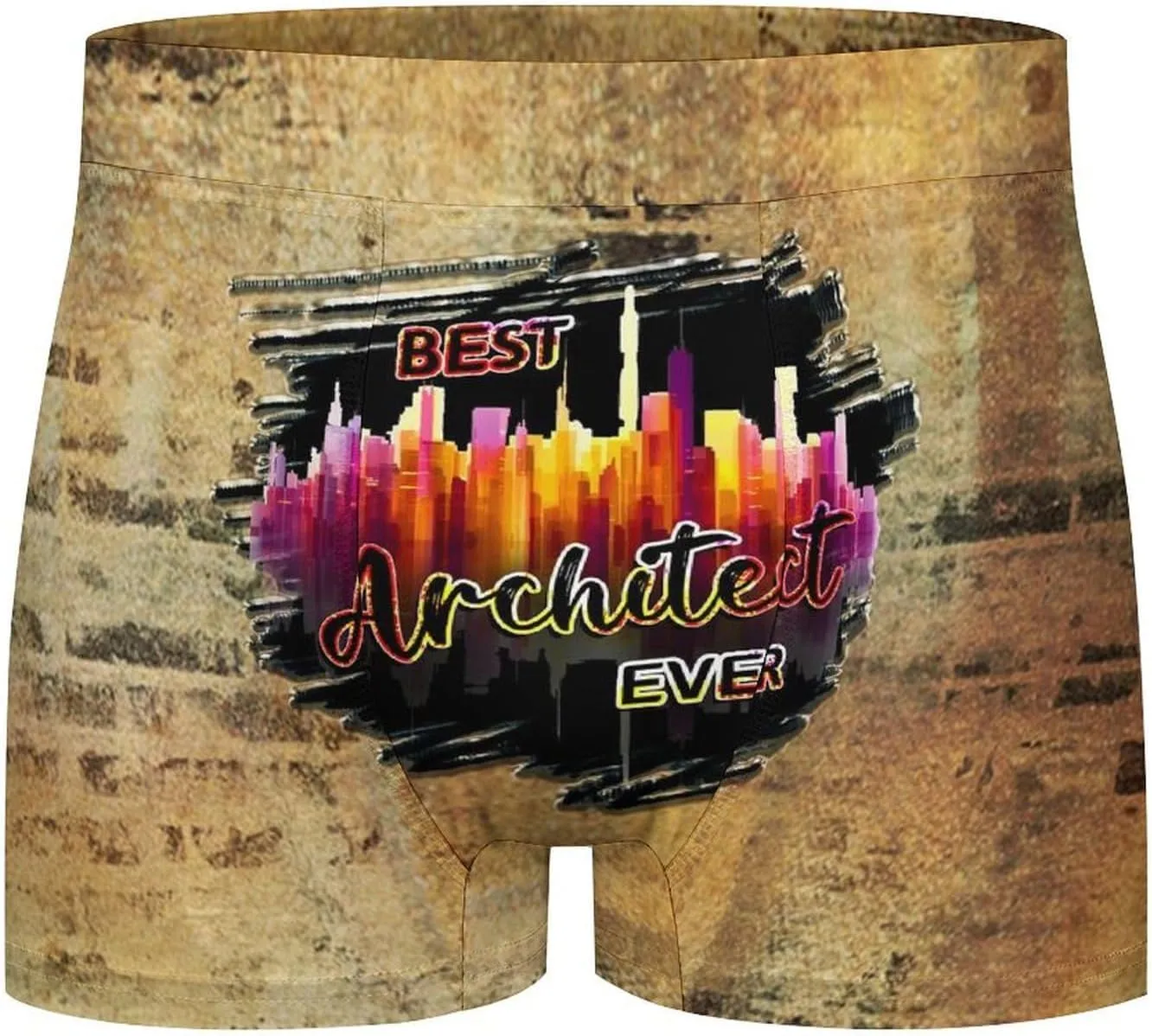 Retro Texture Architect Men's Boxer Brief Boxer Shorts Print Underwear Stretch Boxer Trunk Soft
