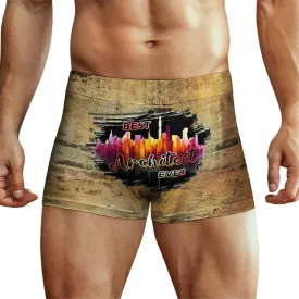 Retro Texture Architect Men's Boxer Brief Boxer Shorts Print Underwear Stretch Boxer Trunk Soft
