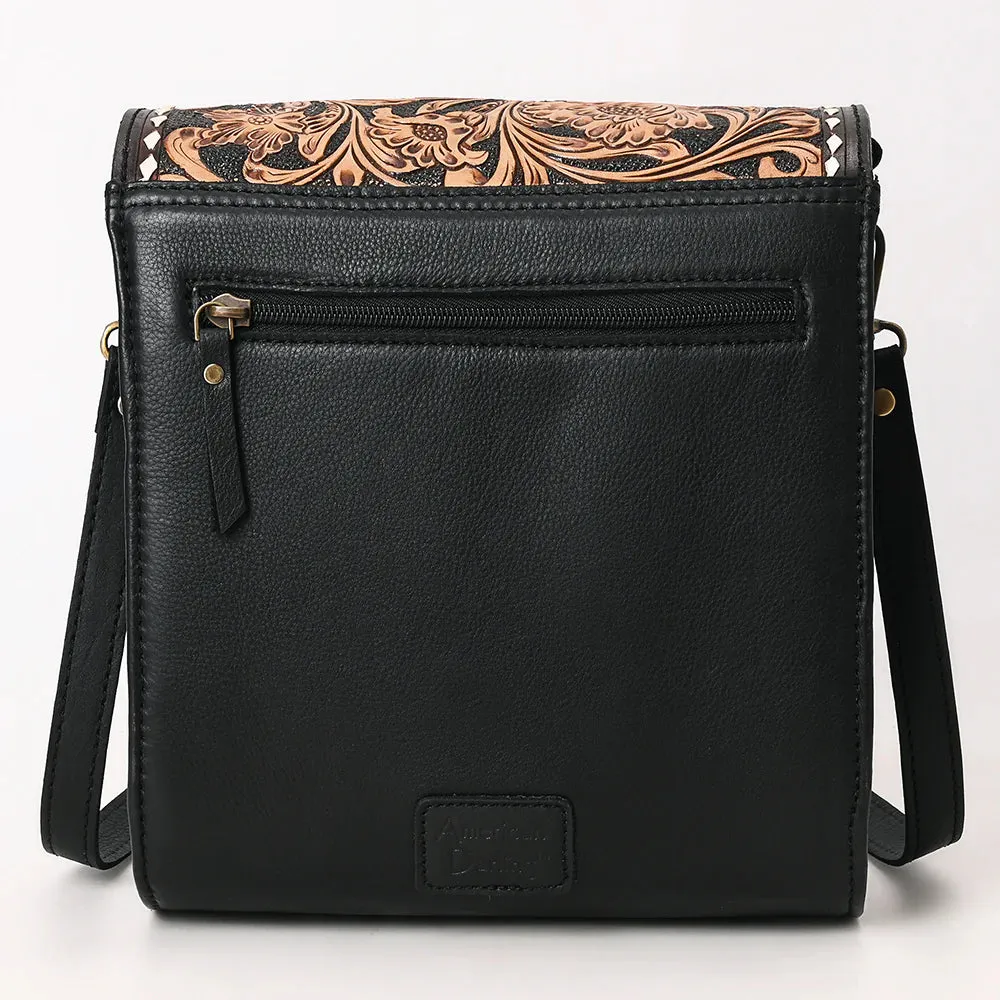 Saddlebag Chic Hand Tooled Leather Crossbody Purse