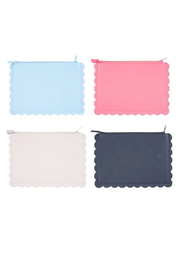 Scallop Zipper Vinyl Pouch