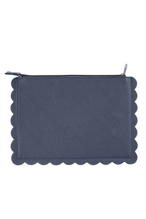 Scallop Zipper Vinyl Pouch