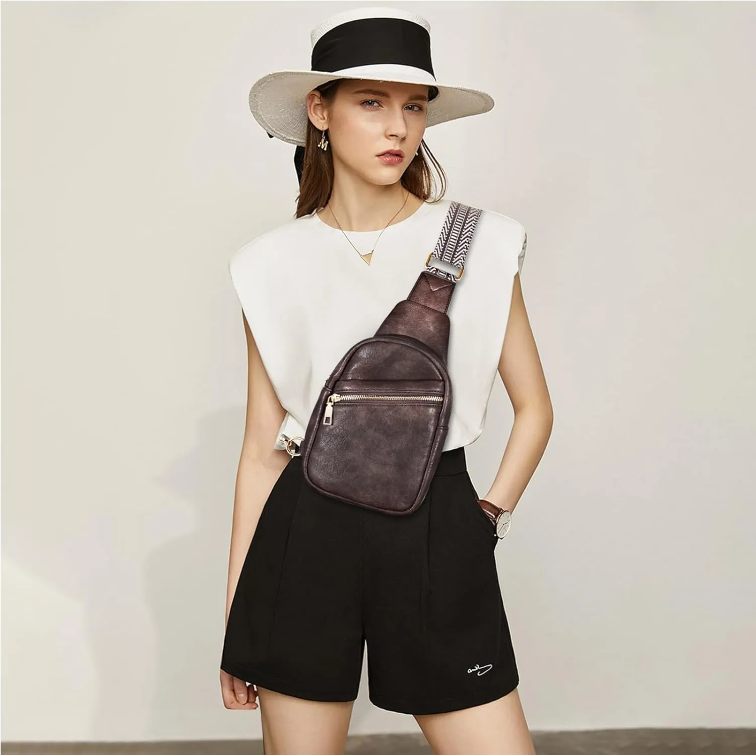 Small Sling Bag for Women - Vegan Leather Crossbody Purse with Fanny Pack Style for Women