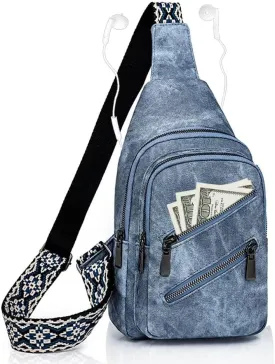 Small Sling Bags for Women Crossbody Purse Trendy Anti Theft PU Leather Pack Waist Chest for Travel Daypack