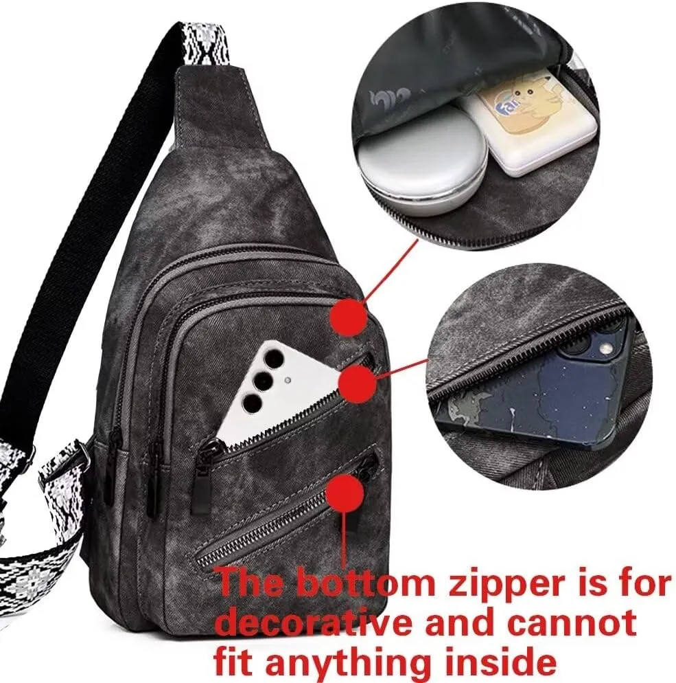 Small Sling Bags for Women Crossbody Purse Trendy Anti Theft PU Leather Pack Waist Chest for Travel Daypack