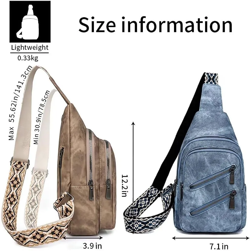 Small Sling Bags for Women Crossbody Purse Trendy Anti Theft PU Leather Pack Waist Chest for Travel Daypack