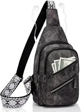 Small Sling Bags for Women Crossbody Purse Trendy Anti Theft PU Leather Pack Waist Chest for Travel Daypack