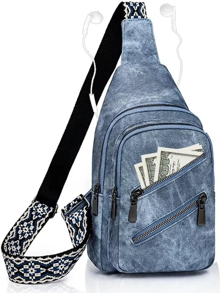 Small Sling Bags for Women Crossbody Purse Trendy Anti Theft PU Leather Pack Waist Chest for Travel Daypack
