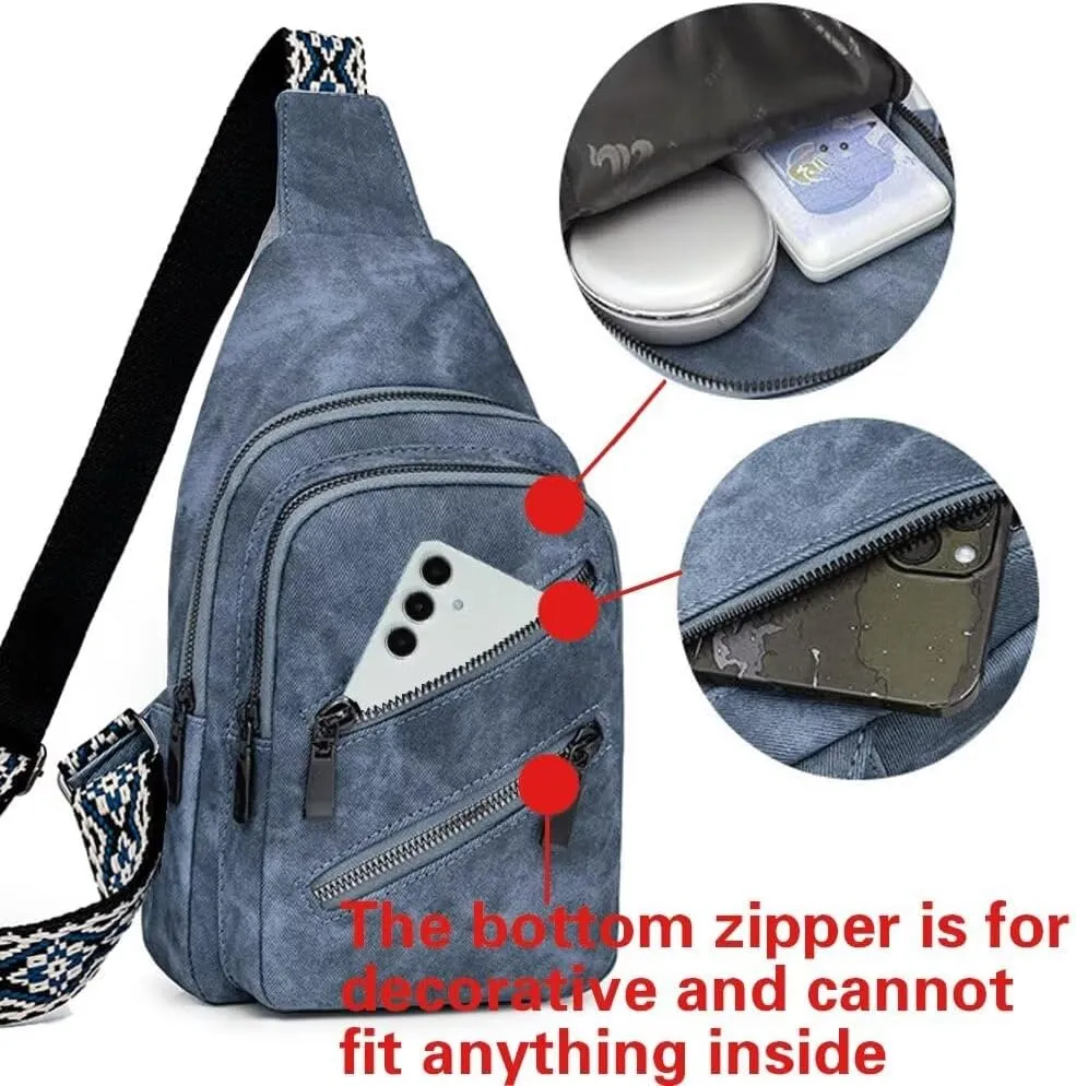 Small Sling Bags for Women Crossbody Purse Trendy Anti Theft PU Leather Pack Waist Chest for Travel Daypack