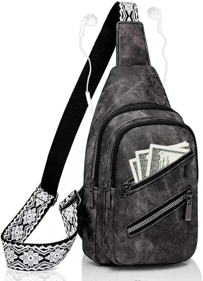 Small Sling Bags for Women Crossbody Purse Trendy Anti Theft PU Leather Pack Waist Chest for Travel Daypack