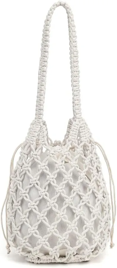 Summer Crochet Purses for Women, Boho Woven Beach Bag Knit Shoulder Purse Handbag Ideal for Summer Vacations