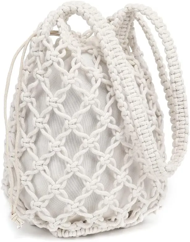Summer Crochet Purses for Women, Boho Woven Beach Bag Knit Shoulder Purse Handbag Ideal for Summer Vacations
