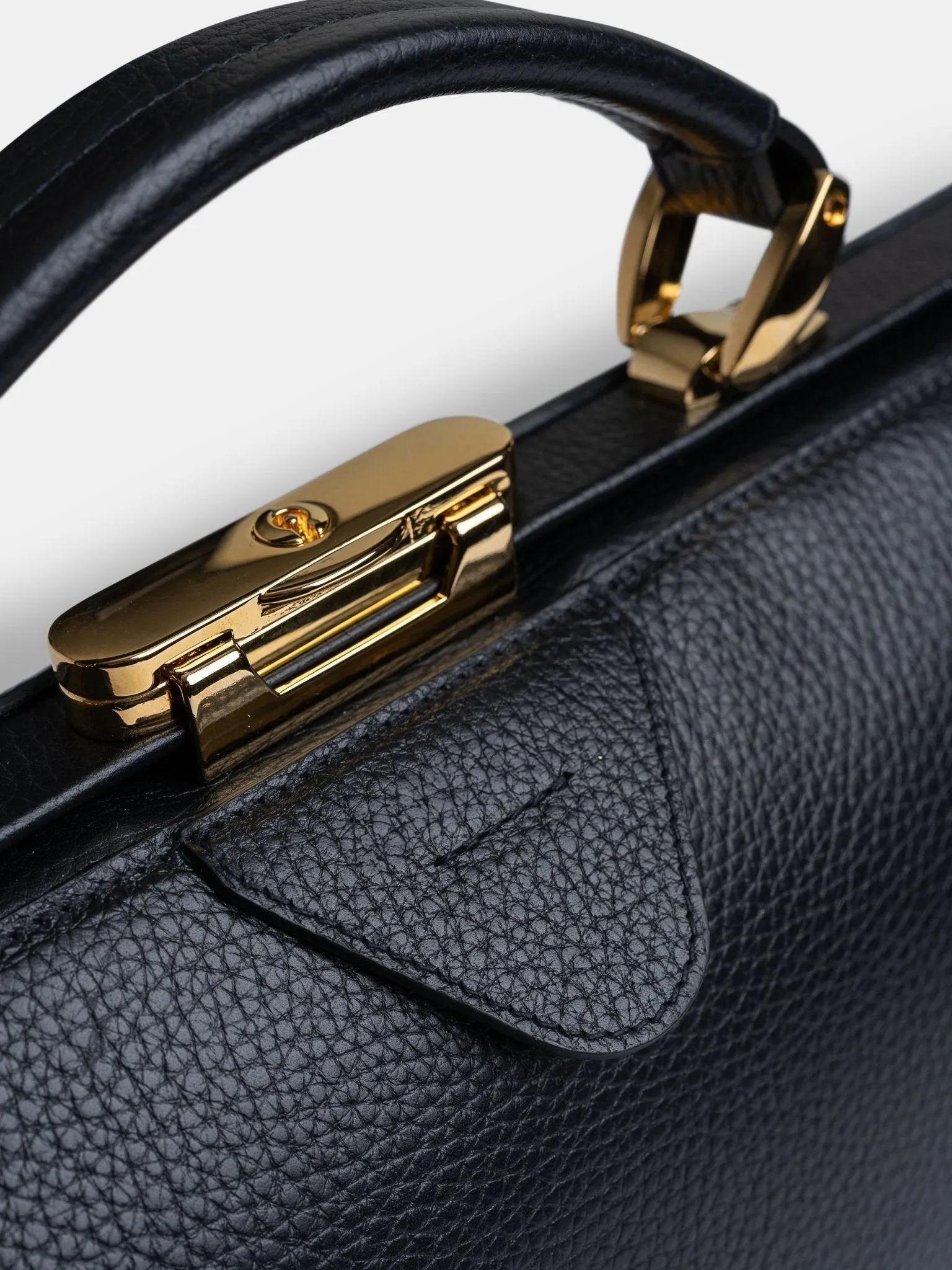 The Doctor's Bag -  Midnight Black Calf Grain