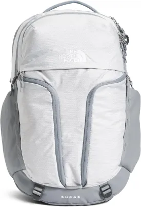 THE NORTH FACE Women's Surge Commuter Laptop Backpack - PFAS Free, TNF White Metallic Mlange/Mid Grey-NPF, One Size