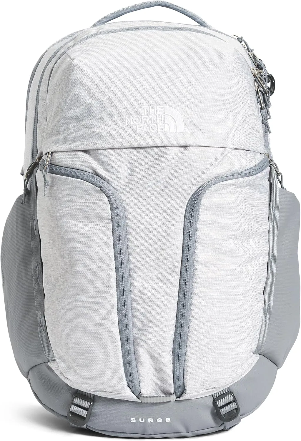 THE NORTH FACE Women's Surge Commuter Laptop Backpack - PFAS Free, TNF White Metallic Mlange/Mid Grey-NPF, One Size