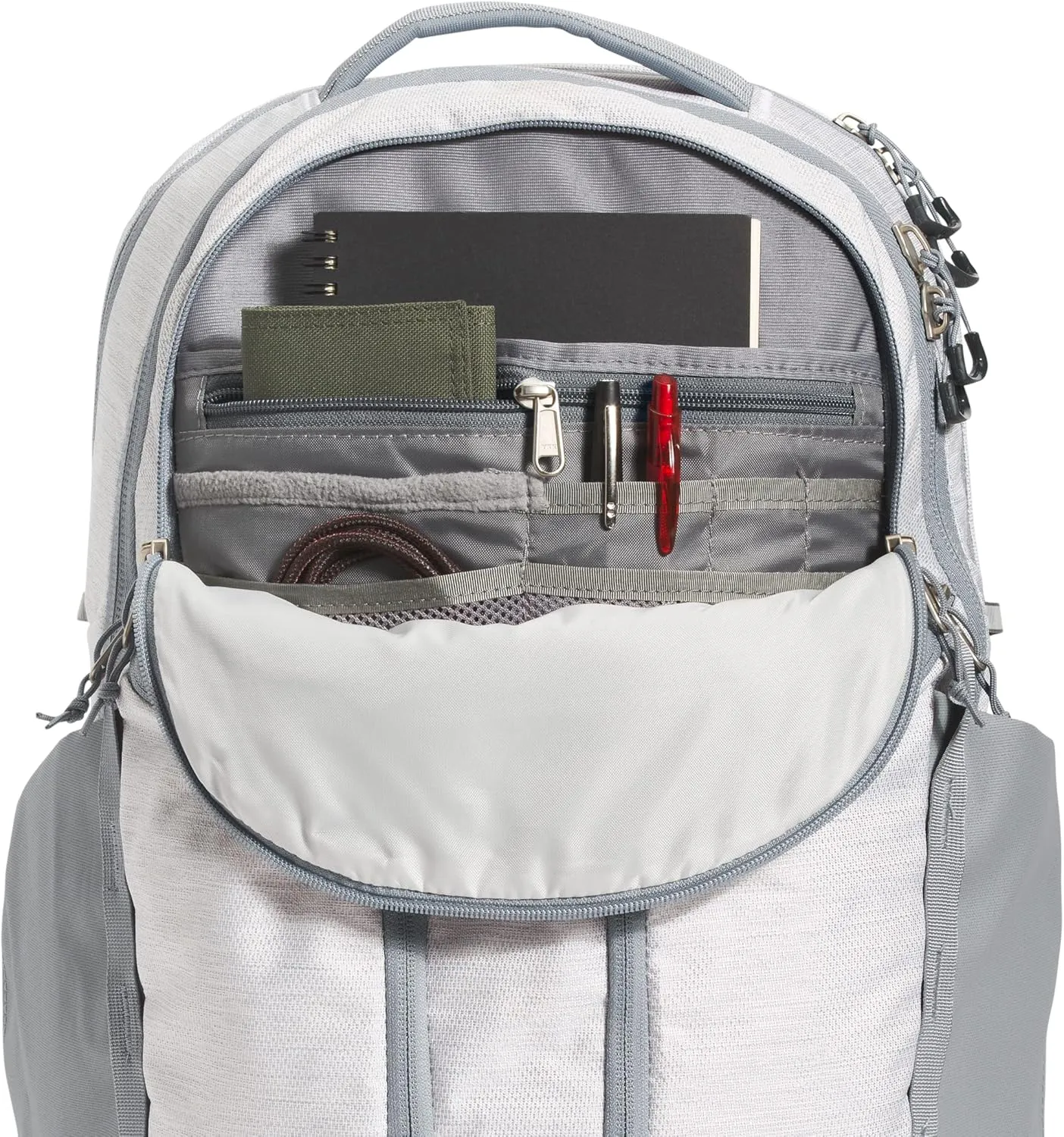 THE NORTH FACE Women's Surge Commuter Laptop Backpack, TNF White Metallic Mlange/Mid Grey, One Size