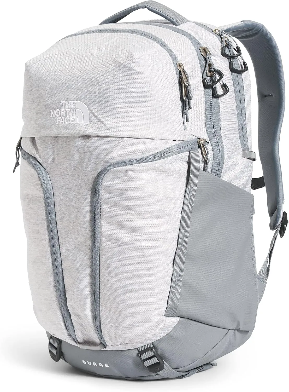 THE NORTH FACE Women's Surge Commuter Laptop Backpack, TNF White Metallic Mlange/Mid Grey, One Size