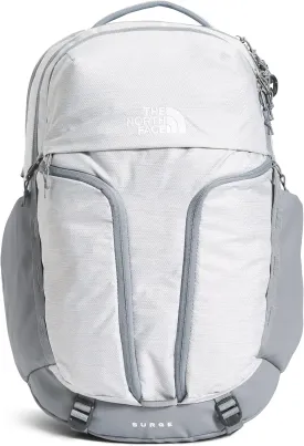 THE NORTH FACE Women's Surge Commuter Laptop Backpack, TNF White Metallic Mlange/Mid Grey, One Size
