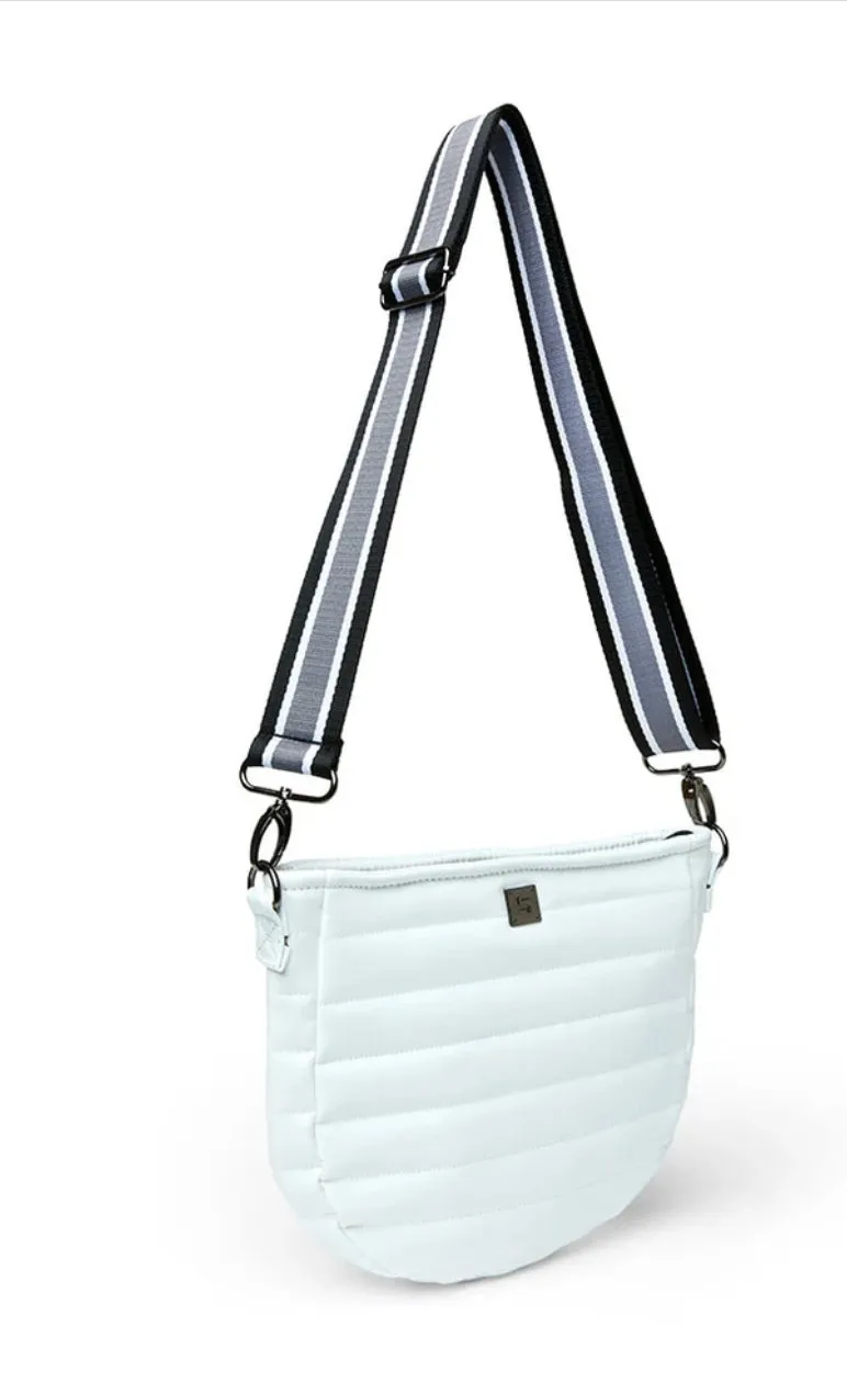 Think Royln The Mercer Crossbody in White Patent
